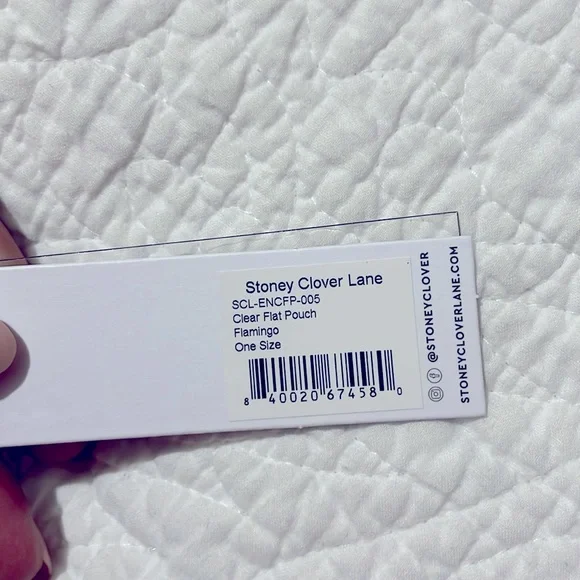 NWT Stoney Clover Clear Flat Pouch in Flamingo Color - Picture 4 of 4